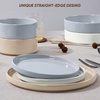 image:imageEfar 6Piece Stoneware Dinnerware Sets Black Plates and Bowls Set for 2 Kitchen Modern Dishes Set for Everyday amp Formal Chip and Scratch Resistant Microwave amp Dishwasher Safe Matte BlackMulticolor