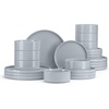 image:imageEfar 6Piece Stoneware Dinnerware Sets Black Plates and Bowls Set for 2 Kitchen Modern Dishes Set for Everyday amp Formal Chip and Scratch Resistant Microwave amp Dishwasher Safe Matte BlackHaze Gray