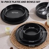 image:imageEfar 6Piece Stoneware Dinnerware Sets Black Plates and Bowls Set for 2 Kitchen Modern Dishes Set for Everyday amp Formal Chip and Scratch Resistant Microwave amp Dishwasher Safe Matte BlackMatte Black