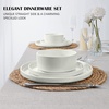 image:imageEfar 6Piece Stoneware Dinnerware Sets Black Plates and Bowls Set for 2 Kitchen Modern Dishes Set for Everyday amp Formal Chip and Scratch Resistant Microwave amp Dishwasher Safe Matte BlackStone White
