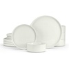 image:imageEfar 6Piece Stoneware Dinnerware Sets Black Plates and Bowls Set for 2 Kitchen Modern Dishes Set for Everyday amp Formal Chip and Scratch Resistant Microwave amp Dishwasher Safe Matte BlackStone White