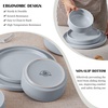 image:imageEfar 6Piece Stoneware Dinnerware Sets Black Plates and Bowls Set for 2 Kitchen Modern Dishes Set for Everyday amp Formal Chip and Scratch Resistant Microwave amp Dishwasher Safe Matte BlackHaze Gray