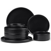 image:imageEfar 6Piece Stoneware Dinnerware Sets Black Plates and Bowls Set for 2 Kitchen Modern Dishes Set for Everyday amp Formal Chip and Scratch Resistant Microwave amp Dishwasher Safe Matte BlackMatte Black