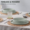 image:imageEfar 6Piece Stoneware Dinnerware Sets Black Plates and Bowls Set for 2 Kitchen Modern Dishes Set for Everyday amp Formal Chip and Scratch Resistant Microwave amp Dishwasher Safe Matte BlackMist Green