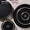 image:imageEfar 6Piece Stoneware Dinnerware Sets Black Plates and Bowls Set for 2 Kitchen Modern Dishes Set for Everyday amp Formal Chip and Scratch Resistant Microwave amp Dishwasher Safe Matte BlackMatte Black