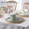 image:imageEfar 6Piece Stoneware Dinnerware Sets Black Plates and Bowls Set for 2 Kitchen Modern Dishes Set for Everyday amp Formal Chip and Scratch Resistant Microwave amp Dishwasher Safe Matte BlackMulticolor