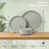 image:imageEfar 6Piece Stoneware Dinnerware Sets Black Plates and Bowls Set for 2 Kitchen Modern Dishes Set for Everyday amp Formal Chip and Scratch Resistant Microwave amp Dishwasher Safe Matte BlackMist Green