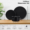image:imageEfar 6Piece Stoneware Dinnerware Sets Black Plates and Bowls Set for 2 Kitchen Modern Dishes Set for Everyday amp Formal Chip and Scratch Resistant Microwave amp Dishwasher Safe Matte BlackMatte Black