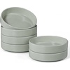 image:imageEfar Pasta Bowls Set of 6 35 oz Large Stoneware Bowl Plates  Shallow amp Wide Ceramic Pasta Serving Plates for Salad Dinner Soup  Microwave amp Dishwasher Safe Speckled MulticolorMist Green