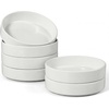 image:imageEfar Pasta Bowls Set of 6 35 oz Large Stoneware Bowl Plates  Shallow amp Wide Ceramic Pasta Serving Plates for Salad Dinner Soup  Microwave amp Dishwasher Safe Speckled MulticolorStone White