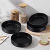 image:imageEfar Pasta Bowls Set of 6 35 oz Large Stoneware Bowl Plates  Shallow amp Wide Ceramic Pasta Serving Plates for Salad Dinner Soup  Microwave amp Dishwasher Safe Speckled MulticolorMatte Black