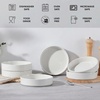 image:imageEfar Pasta Bowls Set of 6 35 oz Large Stoneware Bowl Plates  Shallow amp Wide Ceramic Pasta Serving Plates for Salad Dinner Soup  Microwave amp Dishwasher Safe Speckled MulticolorStone White