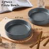 image:imageEfar Pasta Bowls Set of 6 35 oz Large Stoneware Bowl Plates  Shallow amp Wide Ceramic Pasta Serving Plates for Salad Dinner Soup  Microwave amp Dishwasher Safe Speckled MulticolorDeep Gray