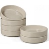 image:imageEfar Pasta Bowls Set of 6 35 oz Large Stoneware Bowl Plates  Shallow amp Wide Ceramic Pasta Serving Plates for Salad Dinner Soup  Microwave amp Dishwasher Safe Speckled MulticolorDeep Khaki