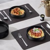 image:imageEfar Pasta Bowls Set of 6 35 oz Large Stoneware Bowl Plates  Shallow amp Wide Ceramic Pasta Serving Plates for Salad Dinner Soup  Microwave amp Dishwasher Safe Speckled MulticolorMatte Black
