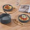 image:imageEfar Pasta Bowls Set of 6 35 oz Large Stoneware Bowl Plates  Shallow amp Wide Ceramic Pasta Serving Plates for Salad Dinner Soup  Microwave amp Dishwasher Safe Speckled MulticolorDeep Gray