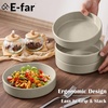 image:imageEfar Pasta Bowls Set of 6 35 oz Large Stoneware Bowl Plates  Shallow amp Wide Ceramic Pasta Serving Plates for Salad Dinner Soup  Microwave amp Dishwasher Safe Speckled MulticolorDeep Khaki