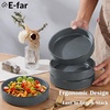 image:imageEfar Pasta Bowls Set of 6 35 oz Large Stoneware Bowl Plates  Shallow amp Wide Ceramic Pasta Serving Plates for Salad Dinner Soup  Microwave amp Dishwasher Safe Speckled MulticolorDeep Gray
