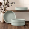 image:imageEfar Pasta Bowls Set of 6 35 oz Large Stoneware Bowl Plates  Shallow amp Wide Ceramic Pasta Serving Plates for Salad Dinner Soup  Microwave amp Dishwasher Safe Speckled MulticolorMist Green