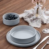 image:imageEfar Pasta Bowls Set of 6 35 oz Large Stoneware Bowl Plates  Shallow amp Wide Ceramic Pasta Serving Plates for Salad Dinner Soup  Microwave amp Dishwasher Safe Speckled MulticolorHaze Gray