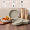 image:imageEfar Pasta Bowls Set of 6 35 oz Large Stoneware Bowl Plates  Shallow amp Wide Ceramic Pasta Serving Plates for Salad Dinner Soup  Microwave amp Dishwasher Safe Speckled MulticolorDeep Khaki
