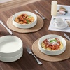 image:imageEfar Pasta Bowls Set of 6 35 oz Large Stoneware Bowl Plates  Shallow amp Wide Ceramic Pasta Serving Plates for Salad Dinner Soup  Microwave amp Dishwasher Safe Speckled MulticolorStone White