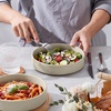image:imageEfar Pasta Bowls Set of 6 35 oz Large Stoneware Bowl Plates  Shallow amp Wide Ceramic Pasta Serving Plates for Salad Dinner Soup  Microwave amp Dishwasher Safe Speckled MulticolorDeep Khaki