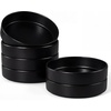 image:imageEfar Pasta Bowls Set of 6 35 oz Large Stoneware Bowl Plates  Shallow amp Wide Ceramic Pasta Serving Plates for Salad Dinner Soup  Microwave amp Dishwasher Safe Speckled MulticolorMatte Black