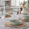 image:imageEfar Pasta Bowls Set of 6 35 oz Large Stoneware Bowl Plates  Shallow amp Wide Ceramic Pasta Serving Plates for Salad Dinner Soup  Microwave amp Dishwasher Safe Speckled MulticolorMist Green