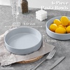 image:imageEfar Pasta Bowls Set of 6 35 oz Large Stoneware Bowl Plates  Shallow amp Wide Ceramic Pasta Serving Plates for Salad Dinner Soup  Microwave amp Dishwasher Safe Speckled MulticolorHaze Gray