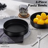 image:imageEfar Pasta Bowls Set of 6 35 oz Large Stoneware Bowl Plates  Shallow amp Wide Ceramic Pasta Serving Plates for Salad Dinner Soup  Microwave amp Dishwasher Safe Speckled MulticolorMatte Black