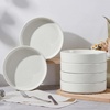 image:imageEfar Pasta Bowls Set of 6 35 oz Large Stoneware Bowl Plates  Shallow amp Wide Ceramic Pasta Serving Plates for Salad Dinner Soup  Microwave amp Dishwasher Safe Speckled MulticolorStone White