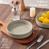 image:imageEfar Pasta Bowls Set of 6 35 oz Large Stoneware Bowl Plates  Shallow amp Wide Ceramic Pasta Serving Plates for Salad Dinner Soup  Microwave amp Dishwasher Safe Speckled MulticolorDeep Khaki