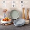image:imageEfar Pasta Bowls Set of 6 35 oz Large Stoneware Bowl Plates  Shallow amp Wide Ceramic Pasta Serving Plates for Salad Dinner Soup  Microwave amp Dishwasher Safe Speckled MulticolorMulticolor