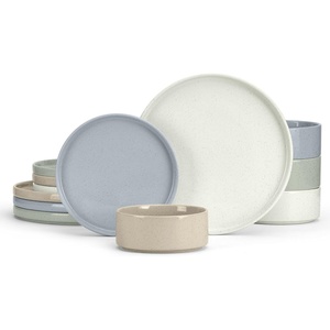 image:imageEfar 6Piece Stoneware Dinnerware Sets Black Plates and Bowls Set for 2 Kitchen Modern Dishes Set for Everyday amp Formal Chip and Scratch Resistant Microwave amp Dishwasher Safe Matte BlackMulticolor