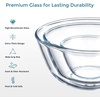 image:imageEfar Glass Mixing Bowls with Airtight Lids Set of 3 482908 Qt Clear Glass Salad Bowls for Cooking Prep Baking Serving Large Nesting Bowls for Storage Proofing Heatproof amp Dishwasher Safe