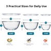 image:imageEfar Glass Mixing Bowls with Airtight Lids Set of 3 482908 Qt Clear Glass Salad Bowls for Cooking Prep Baking Serving Large Nesting Bowls for Storage Proofing Heatproof amp Dishwasher Safe