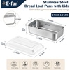 image:imageEfar Loaf Pan with Lids 9 x 5 Inch Stainless Steel Bread Pans for Homemade Bread Rectangle Baking Tins for Sourdough Meatloaf Banana Cake Nontoxic amp Dishwasher Safe  Set of 3Set of 2