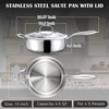image:imageEfar Saute Pan with Lid 12 Inch 6QT TriPly Stainless Steel Deep Frying Pan Braiser Pan amp Chef Skillet Nontoxic Cooking Pan for Induction Ceramic Gas Stoves Heavy Duty Oven amp Dishwasher Safe10 Inch  45 QT
