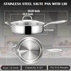 image:imageEfar Saute Pan with Lid 12 Inch 6QT TriPly Stainless Steel Deep Frying Pan Braiser Pan amp Chef Skillet Nontoxic Cooking Pan for Induction Ceramic Gas Stoves Heavy Duty Oven amp Dishwasher Safe12 Inch  5 QT
