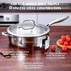 image:imageEfar Saute Pan with Lid 12 Inch 6QT TriPly Stainless Steel Deep Frying Pan Braiser Pan amp Chef Skillet Nontoxic Cooking Pan for Induction Ceramic Gas Stoves Heavy Duty Oven amp Dishwasher Safe10 Inch  45 QT