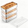 image:imageEfar Loaf Pan with Lids 9 x 5 Inch Stainless Steel Bread Pans for Homemade Bread Rectangle Baking Tins for Sourdough Meatloaf Banana Cake Nontoxic amp Dishwasher Safe  Set of 3Set of 3