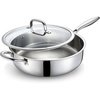 image:imageEfar Saute Pan with Lid 12 Inch 6QT TriPly Stainless Steel Deep Frying Pan Braiser Pan amp Chef Skillet Nontoxic Cooking Pan for Induction Ceramic Gas Stoves Heavy Duty Oven amp Dishwasher Safe12 Inch  5 QT