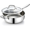 image:imageEfar Saute Pan with Lid 12 Inch 6QT TriPly Stainless Steel Deep Frying Pan Braiser Pan amp Chef Skillet Nontoxic Cooking Pan for Induction Ceramic Gas Stoves Heavy Duty Oven amp Dishwasher Safe10 Inch  45 QT