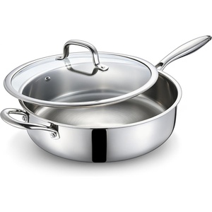 image:imageEfar Saute Pan with Lid 12 Inch 6QT TriPly Stainless Steel Deep Frying Pan Braiser Pan amp Chef Skillet Nontoxic Cooking Pan for Induction Ceramic Gas Stoves Heavy Duty Oven amp Dishwasher Safe12 Inch  5 QT