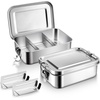 image:imageEfar 4 Pieces Stainless Steel Bento Box 5505508501400ml Metal Lunch Box LeakProof Lunch Food Container with Lids and Divider Reusable Meal Storage for Camping Picnic Travel Work2