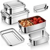 image:imageEfar 4 Pieces Stainless Steel Bento Box 5505508501400ml Metal Lunch Box LeakProof Lunch Food Container with Lids and Divider Reusable Meal Storage for Camping Picnic Travel Work4