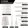 image:imageEfar Knife Set with Block 15 Pieces Kitchen Knife Block Set with Sharpener High Carbon Stainless Steel Sharp Chef Knife Set with Ergonomic Handles Anti Rust WalnutKhaki