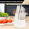 image:imageEfar Knife Set with Block 15 Pieces Kitchen Knife Block Set with Sharpener High Carbon Stainless Steel Sharp Chef Knife Set with Ergonomic Handles Anti Rust WalnutWhite
