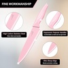 image:imageEfar Knife Set with Block 15 Pieces Kitchen Knife Block Set with Sharpener High Carbon Stainless Steel Sharp Chef Knife Set with Ergonomic Handles Anti Rust WalnutPink